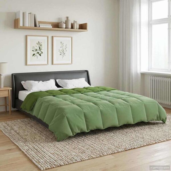 vidaXL Helårs dyne 220 x 240 cm Mikrofiber (100% polyester) Grøn