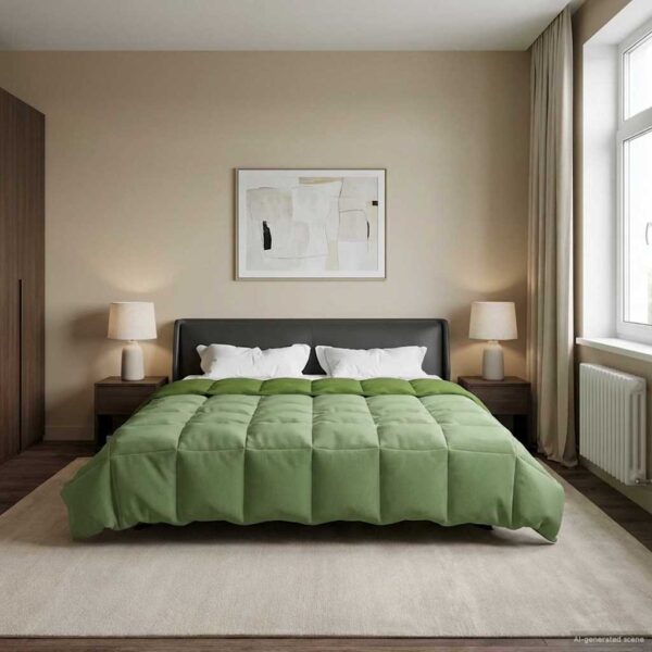 vidaXL Helårs dyne 220 x 260 cm Mikrofiber (100% polyester) Grøn