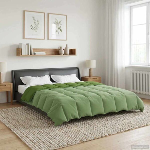 vidaXL Helårs dyne 240 x 260 cm Mikrofiber (100% polyester) Grøn