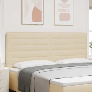vidaXL LED sengegavl Creme Stof