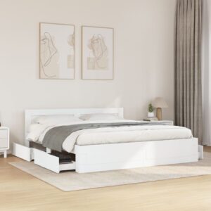 vidaXL Sengeramme med hovedgærde uden madras Hvid 180x200 cm
