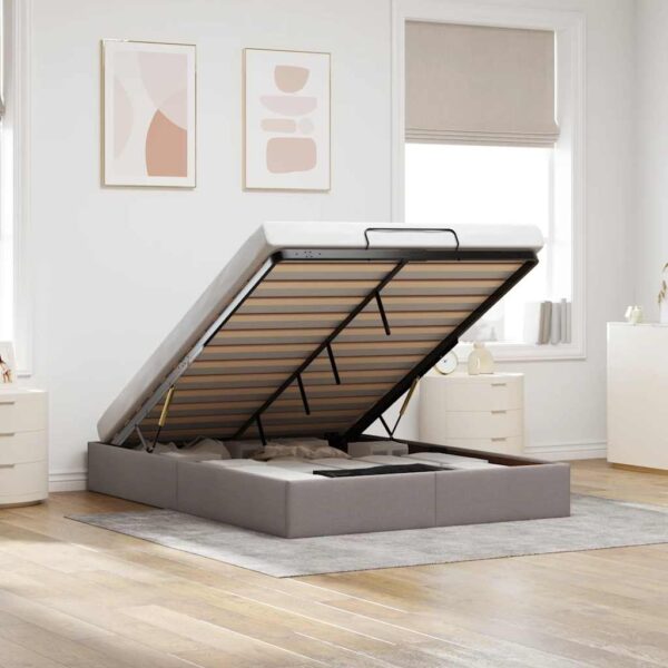 vidaXL osmannisk sengeramme uden madras 140x200 cm stof gråbrun