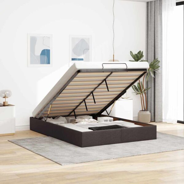 vidaXL osmannisk sengeramme uden madras 140x200 cm stof mørkebrun