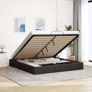 vidaXL osmannisk sengeramme uden madras 200x200 cm stof mørkebrun