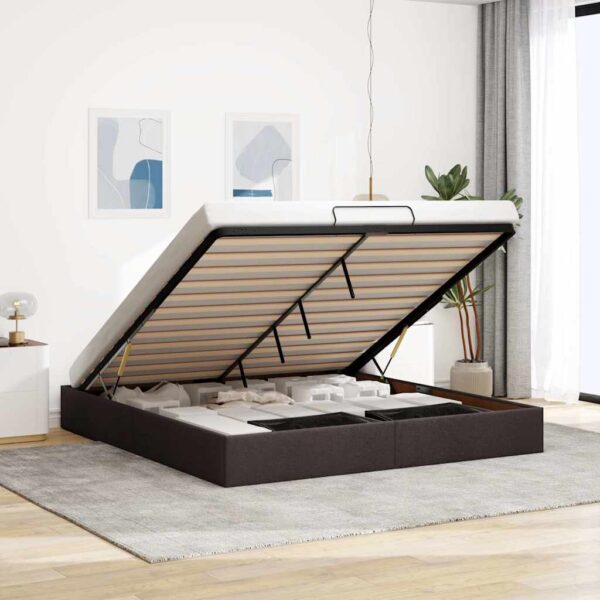 vidaXL osmannisk sengeramme uden madras 200x200 cm stof mørkebrun