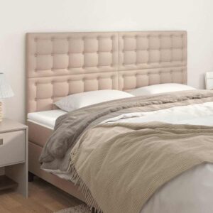 vidaXL sengegavl Cappuccino 200x5x118/128 cm kunstlæder
