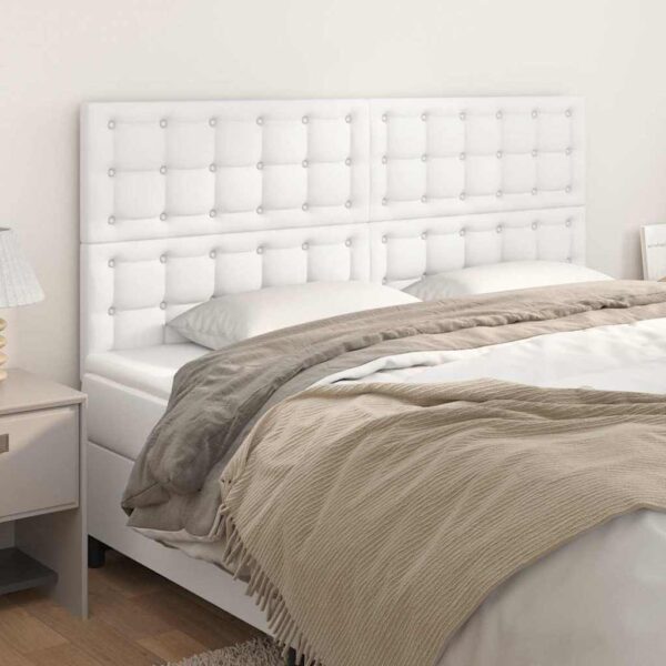 vidaXL sengegavl hvid 180x5x118/128 cm kunstlæder