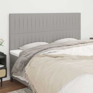 vidaXL sengegavl lysegrå 160x5x118/128 cm stof