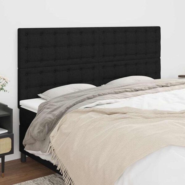 vidaXL sengegavl sort 180x5x118/128 cm stof