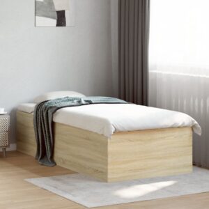 vidaXL sengeramme 90x200 cm konstrueret træ sonoma-eg
