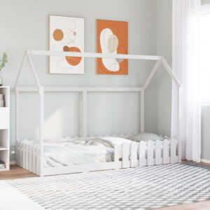 vidaXL sengeramme til husseng 90x200 cm massivt fyrretræ hvid