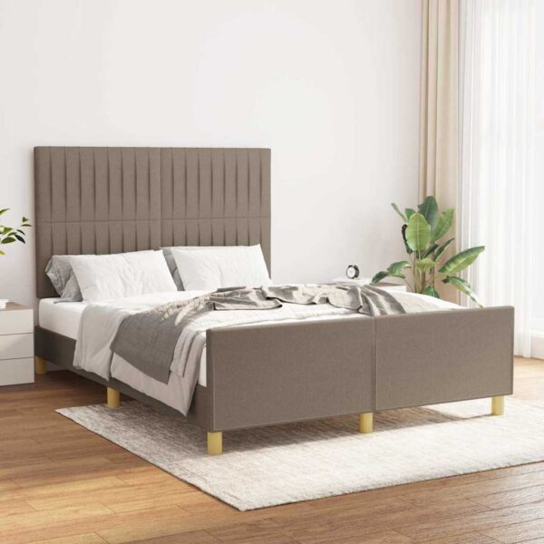 vidaXL sengeramme uden madras 140x200 cm stof gråbrun