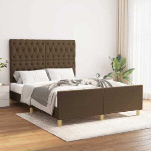 vidaXL sengeramme uden madras 140x200 cm stof mørkebrun