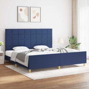 vidaXL sengeramme uden madras 200x200 cm stof blå
