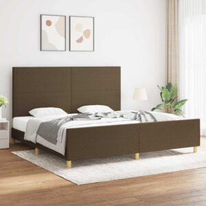 vidaXL sengeramme uden madras 200x200 cm stof mørkebrun