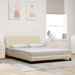 vidaXL sengeramme uden madras Hanko 160x200 cm stof cremefarvet