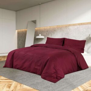 vidaXL sengetøj 200x200 cm let mikrofiberstof Bordeauxfarvet